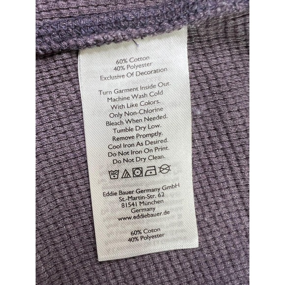 Eddie Bauer Sweater Mens 2XL Purple Waffle Knit Crewneck Pullover Lightweight - Picture 5 of 9